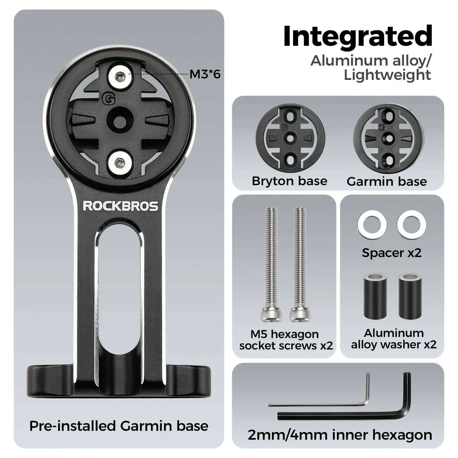 Out front handlebar mount for Garmin and Bryton bike computers