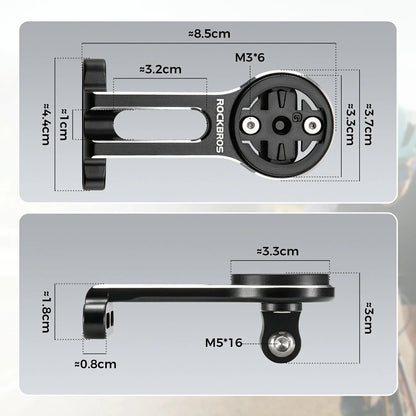 Bike computer mount with universal camera holder