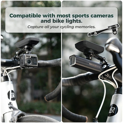 Cycling computer mount for Garmin and Bryton with light adapter