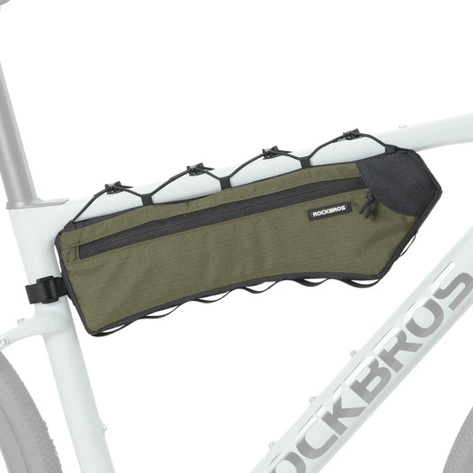 Waterproof bike frame bag, triangle bicycle pouch with side zipper, easy mount for road, gravel and MTB cycling