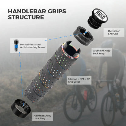 ROCKBROS bike handlebar grips double lock non-slip universal #Color_Black