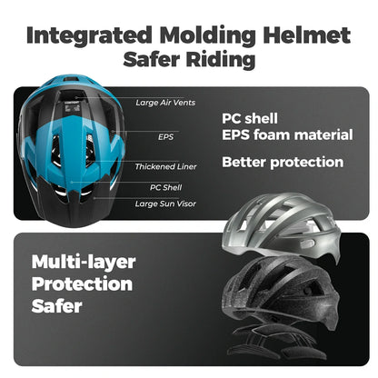Bike helmet, lightweight 58-62cm cycling helmet with ventilation top angle