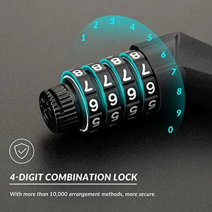 Compact Bike Helmet Lock with Retractable Cable
