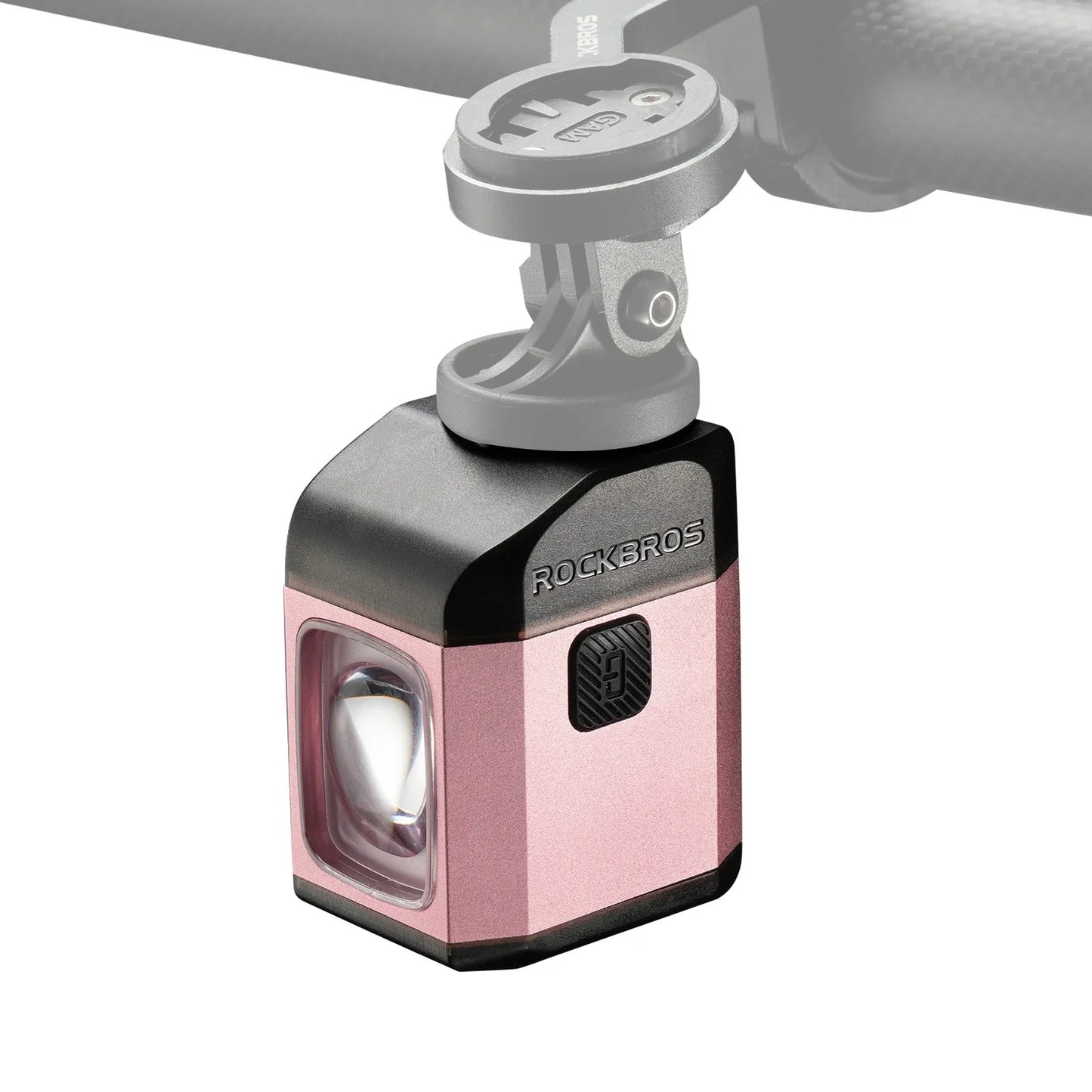 rockbros 1600-lumen bike light with handlebar remote and digital-display #Color_Pink