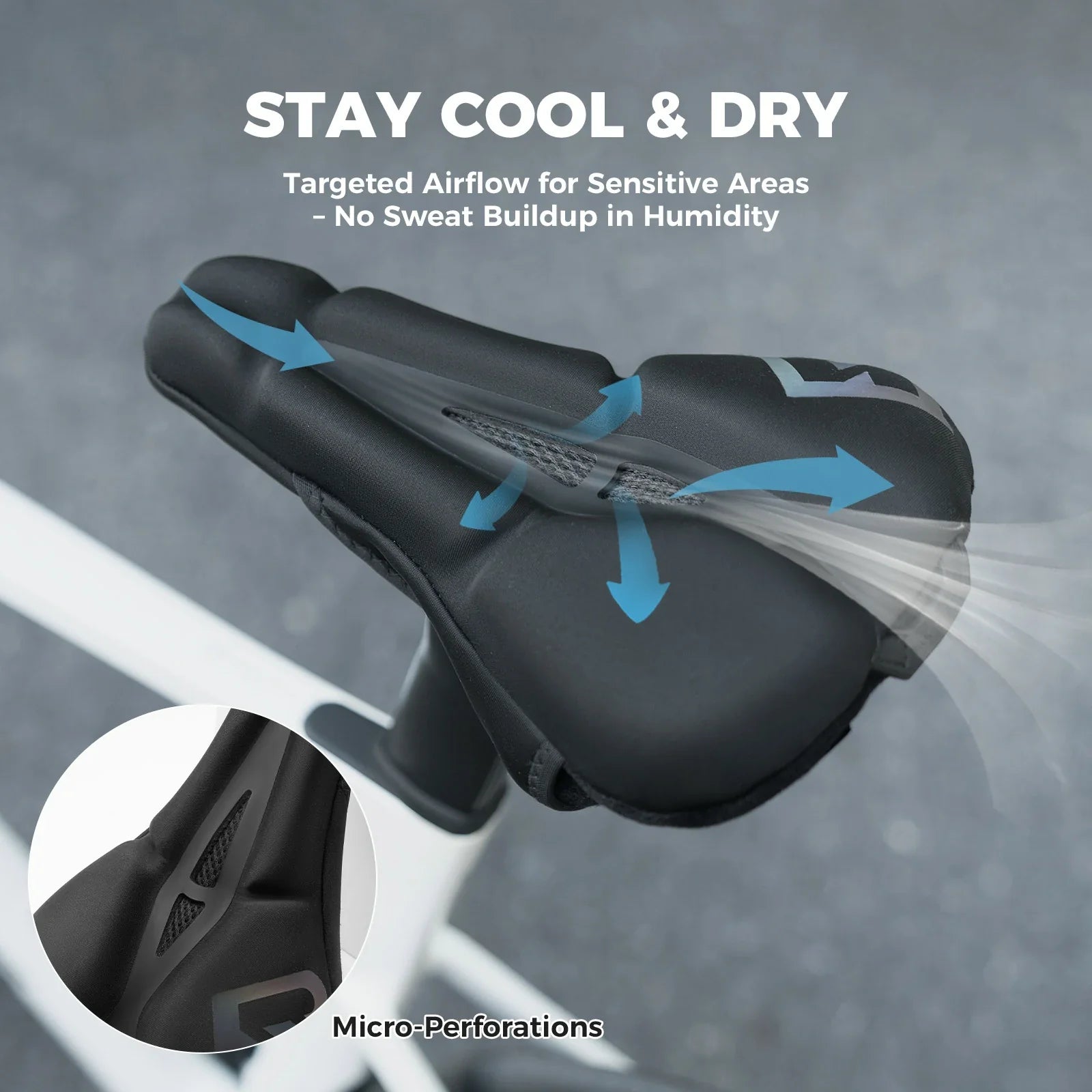 ROCKBROS bike seat cushion cover with 3d-printed shock absorption