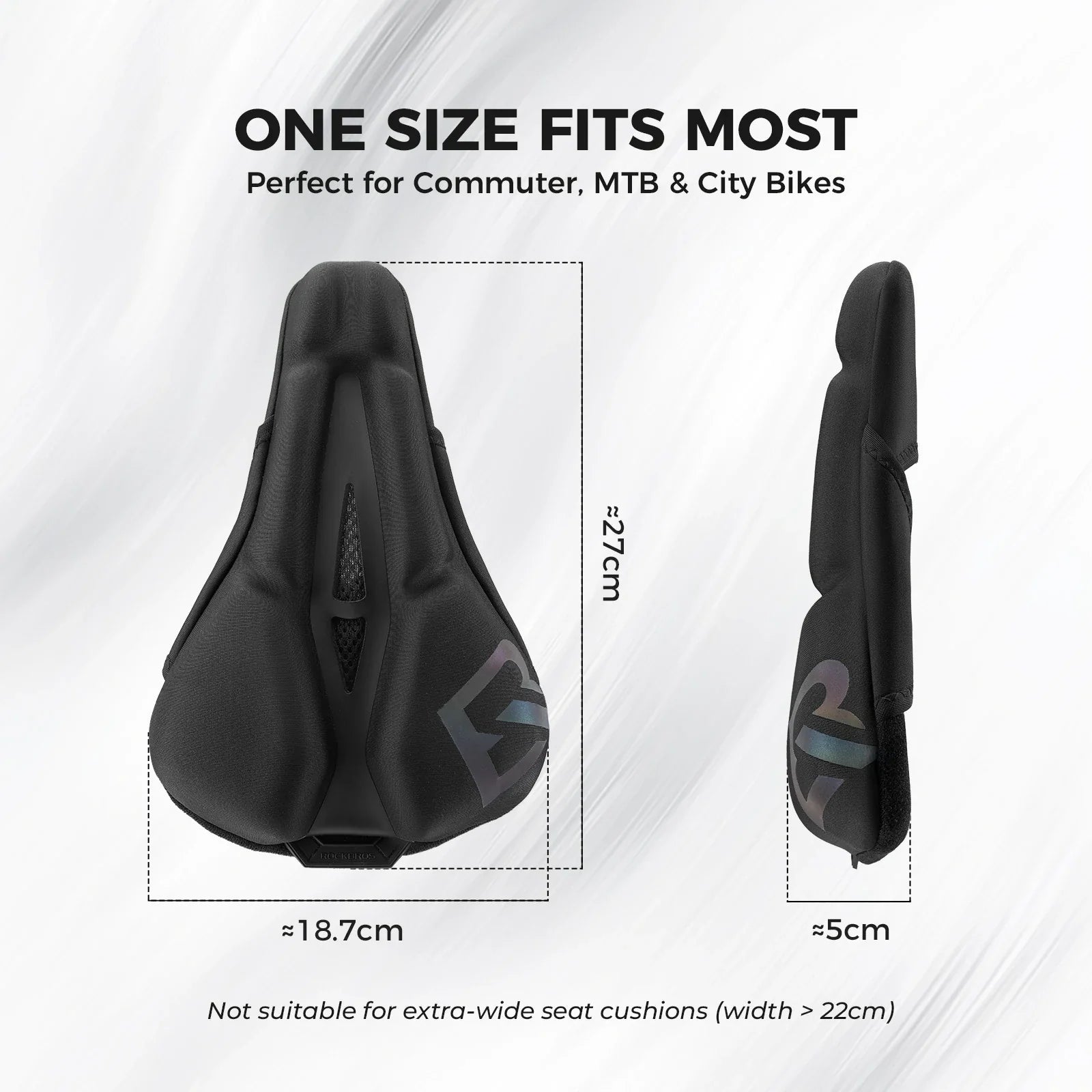 ROCKBROS bike seat cushion cover with 3d-printed shock absorption