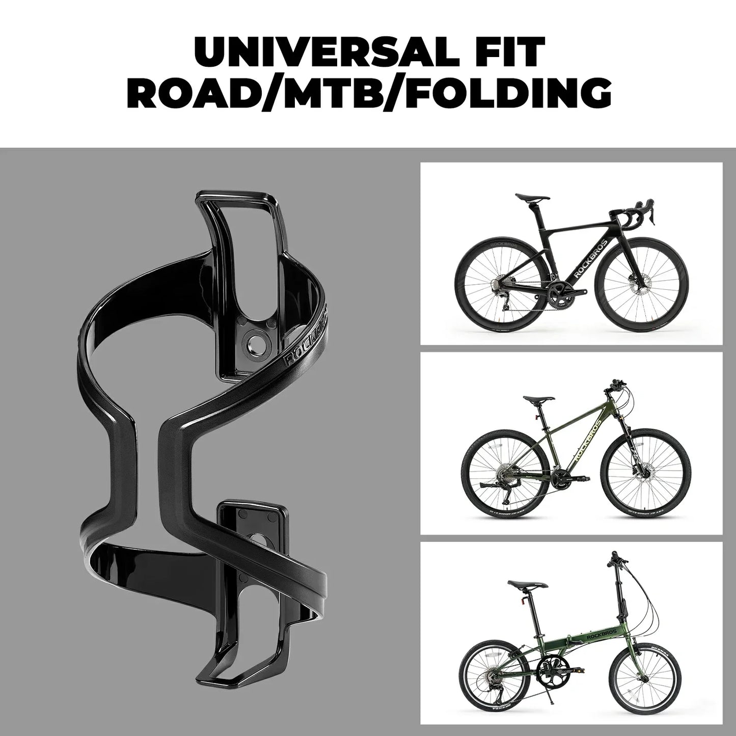 BlackPC lightweight bike bottle cage 2 pack wide opening design#color_black