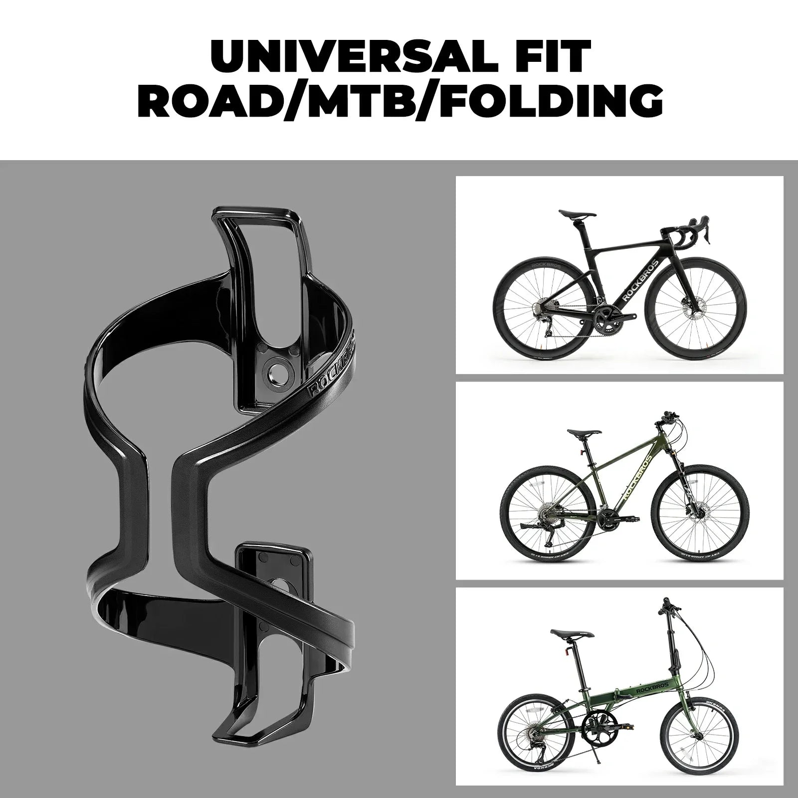 BlackPC lightweight bike bottle cage 2 pack wide opening design#color_black