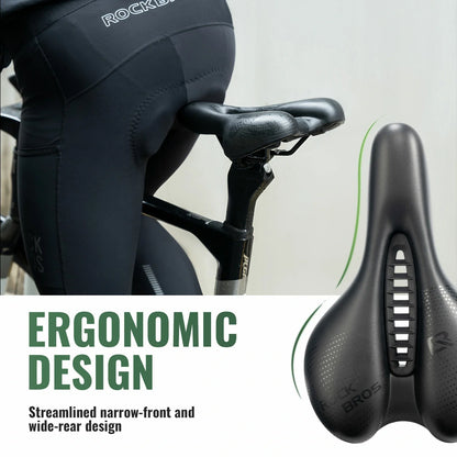 ROCKBROS comfortable bicycle saddle with PU leather surface