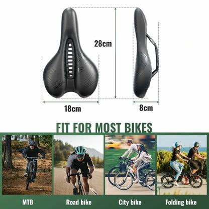 ROCKBROS comfortable bicycle saddle with PU leather surface