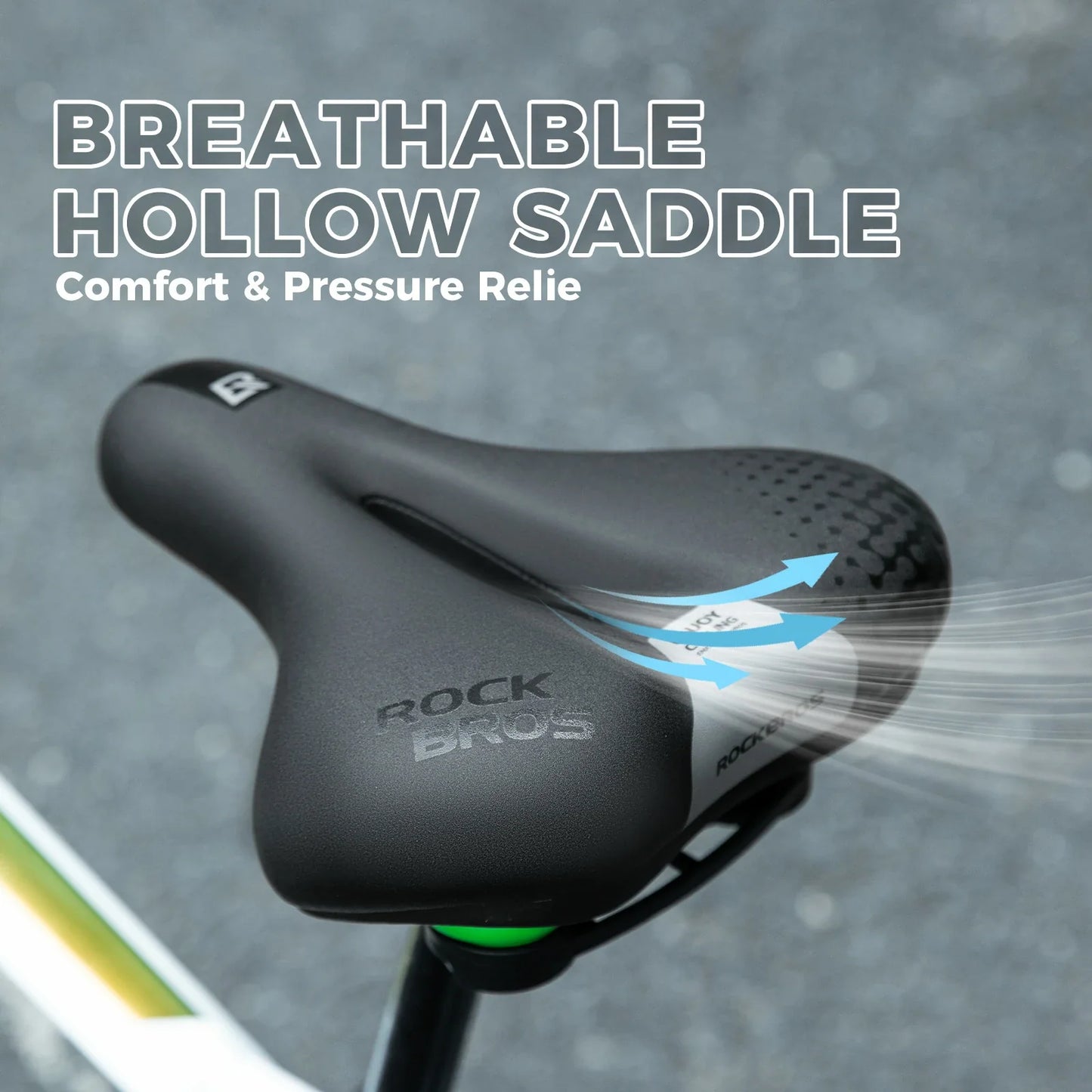 ROCKBROS Comfy Bike Seat Bicycle Saddle Wide Shock-Absorbing