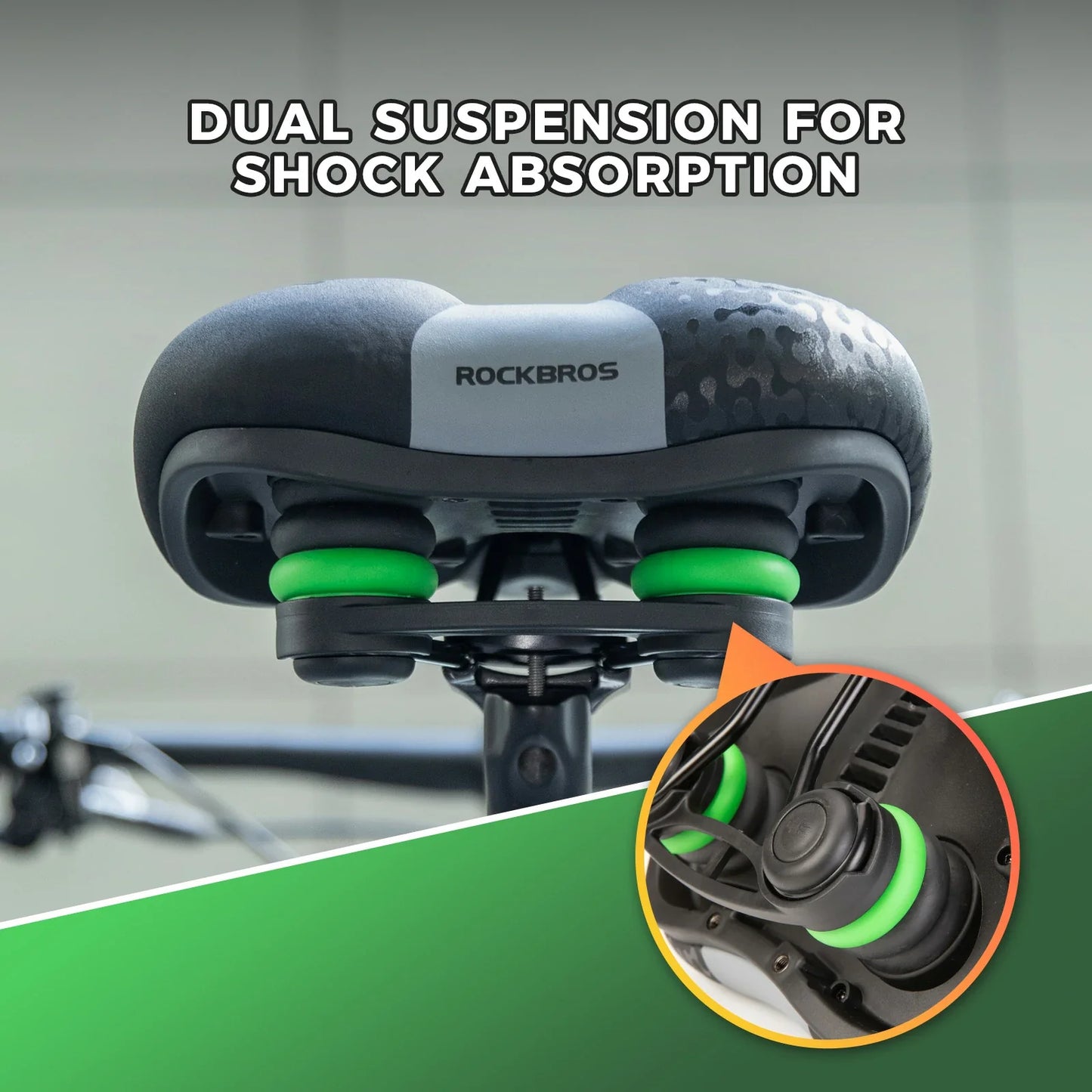 ROCKBROS Comfy Bike Seat Bicycle Saddle Wide Shock-Absorbing