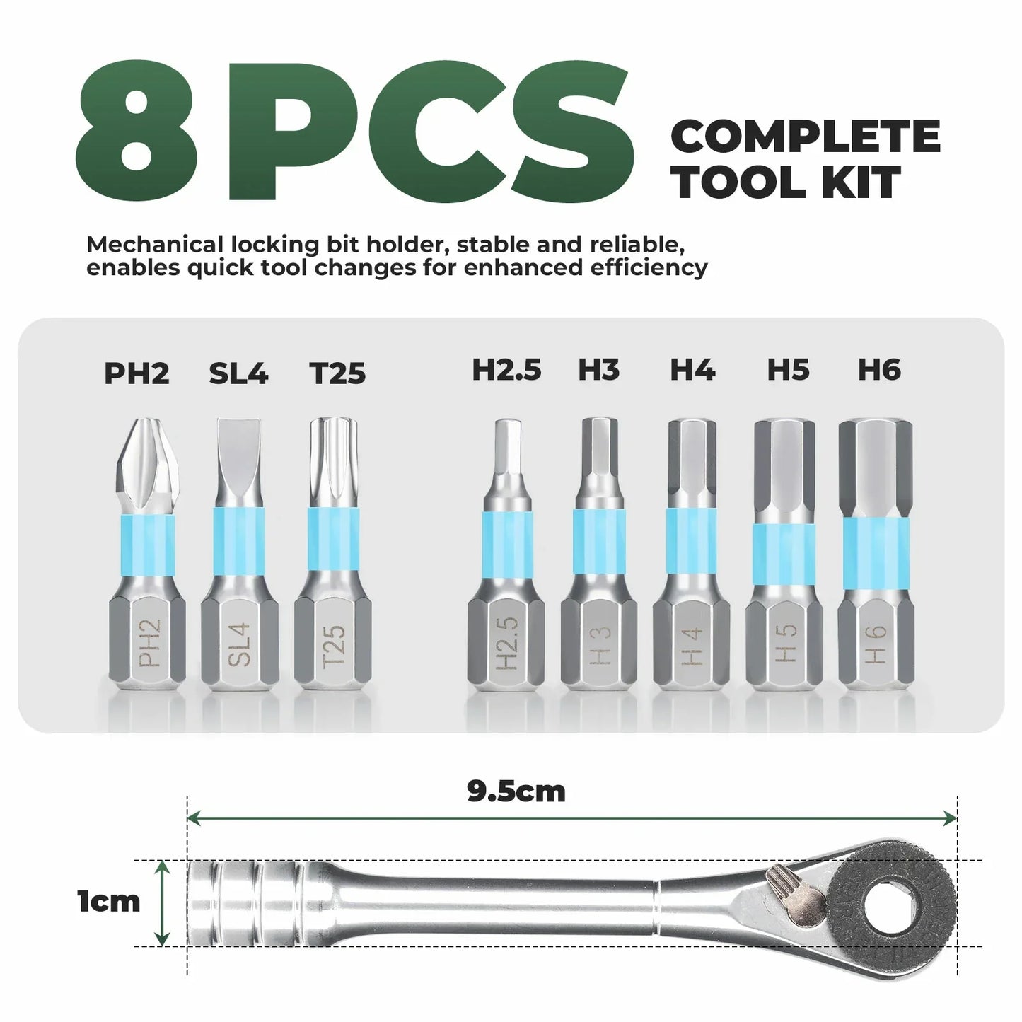 Compact Ratchet Tool Set Lightweight Cycling & Everyday Repair Kit