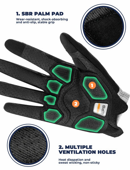 padded cycling gloves with touchscreen fingertips for comfortable and secure bike riding