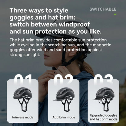 Lightweight Cycling Helmet with Magnetic Visor & Adjustable Fit
