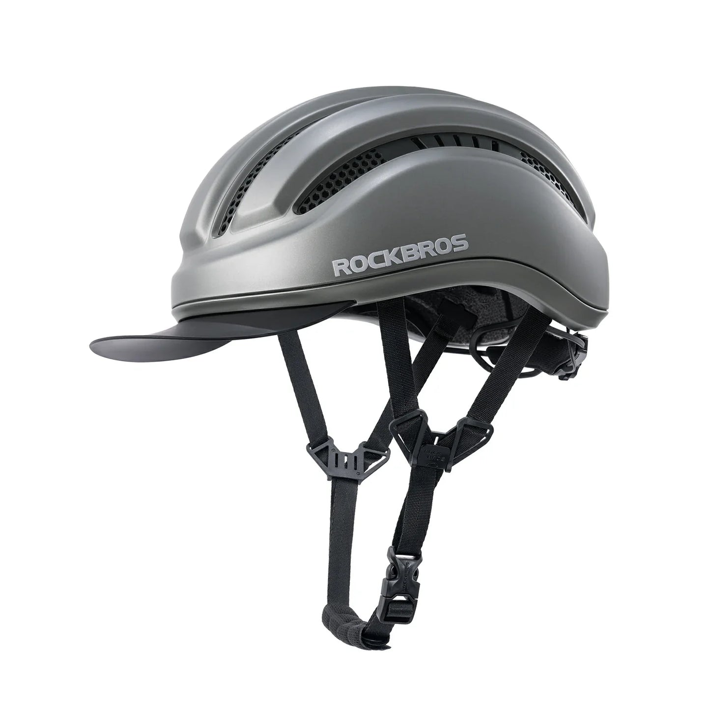 Lightweight Cycling Helmet with Magnetic Visor & Adjustable Fit#Type_Grey