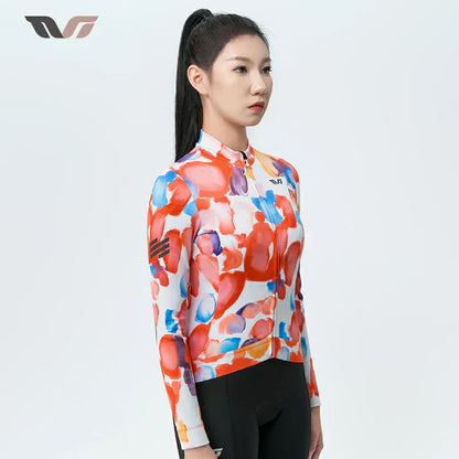 Women’s Long Sleeve Thermal Cycling Jersey – Fleece Lined for Cool Weather