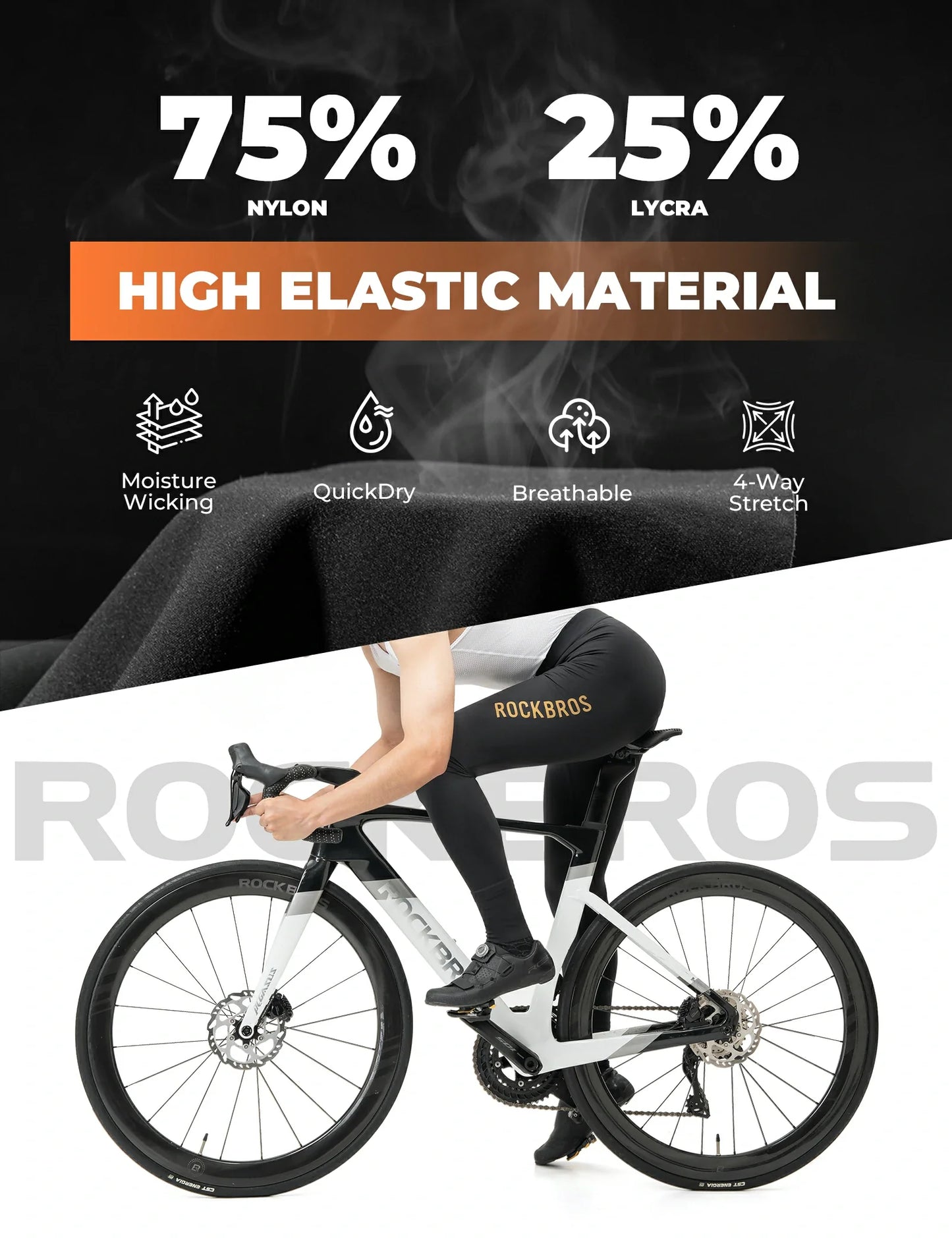 ROCKBROS cycling tights 3d padded for spring autumn