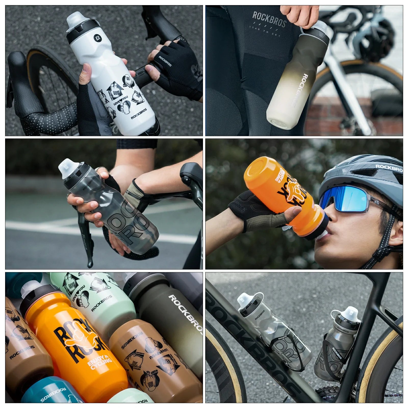 ROCKBROS cycling water bottle bpa free leakproof 600ml