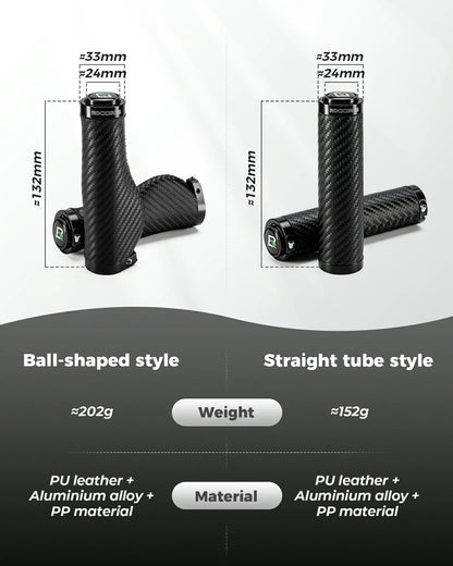 Classic cycling handlebar grips PU leather non-slip 22.2mm lock-on