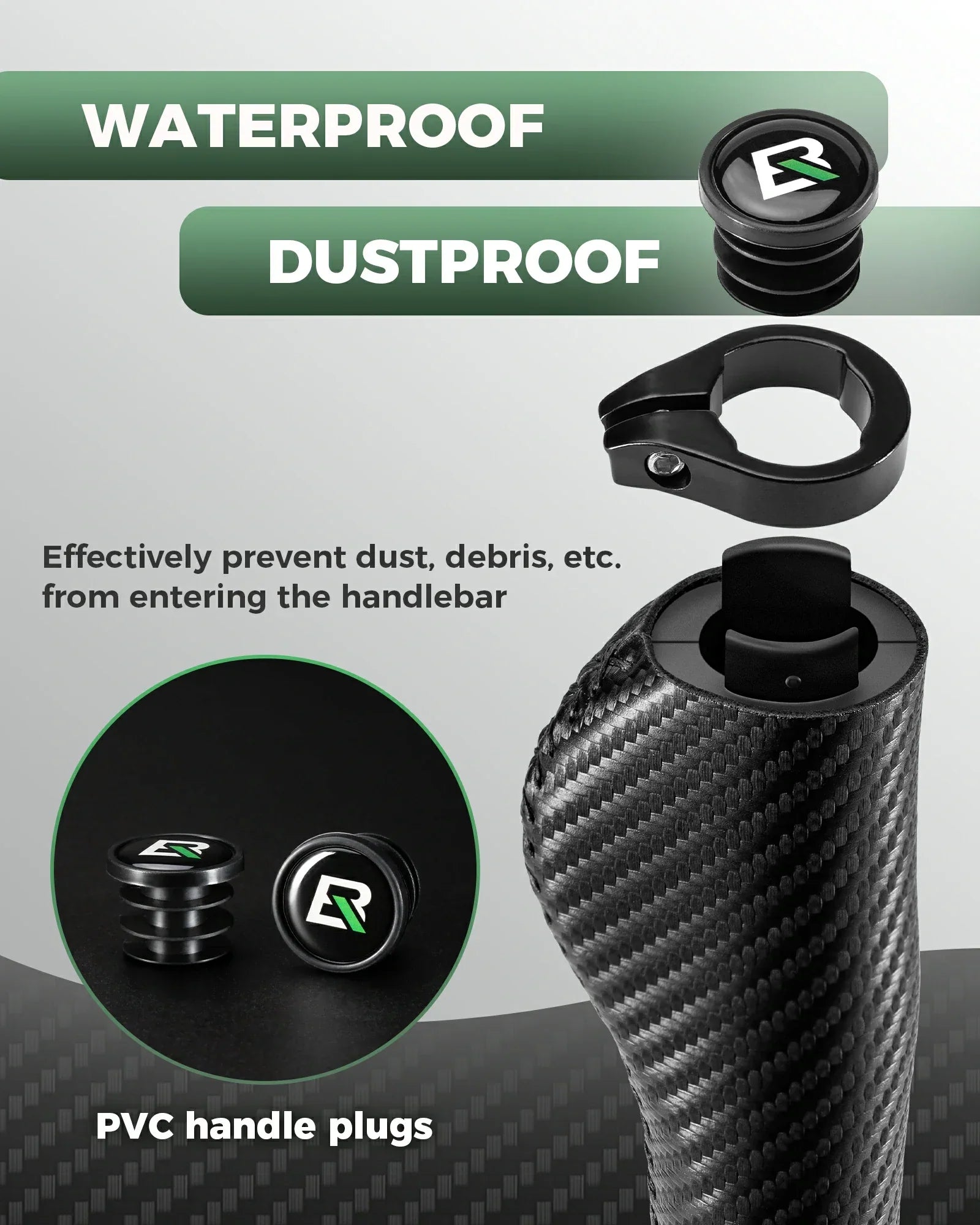 Classic cycling handlebar grips PU leather non-slip 22.2mm lock-on