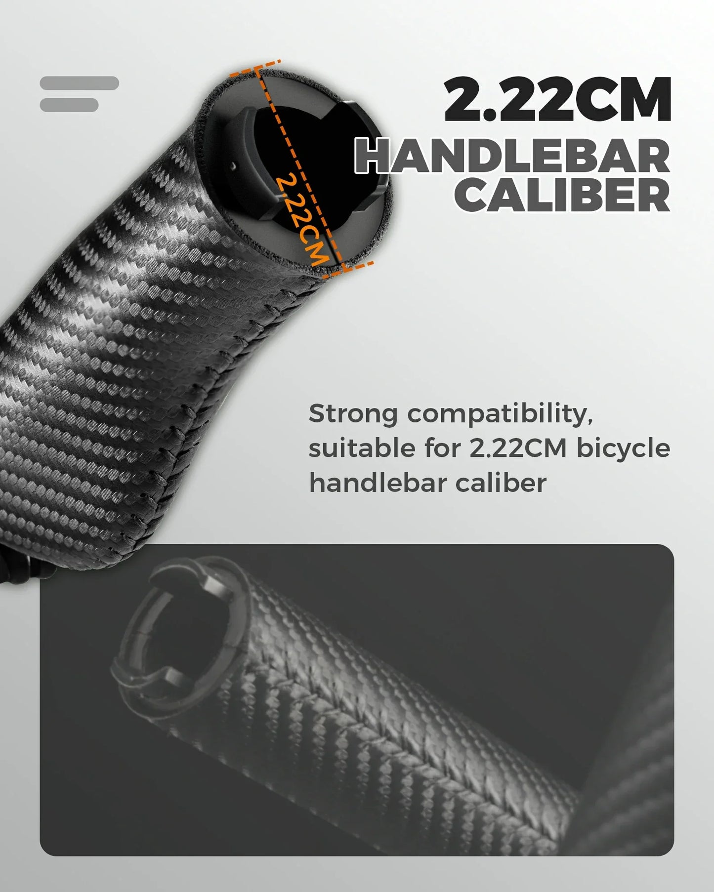 Classic cycling handlebar grips PU leather non-slip 22.2mm lock-on
