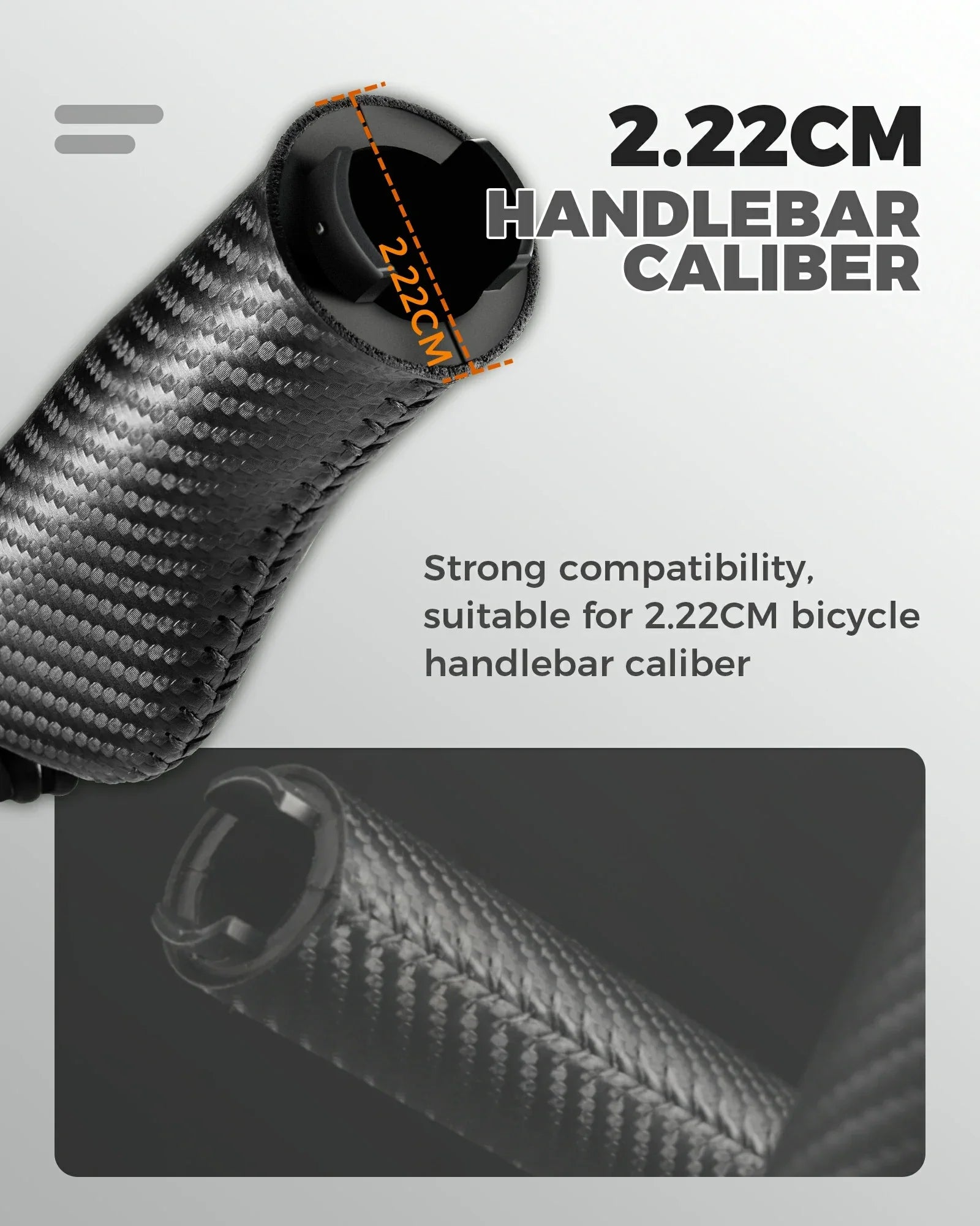 Classic cycling handlebar grips PU leather non-slip 22.2mm lock-on