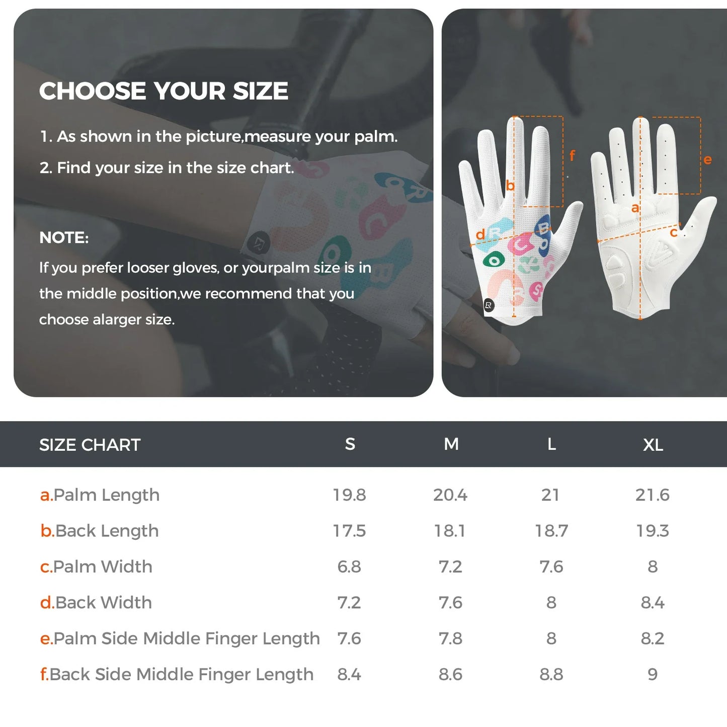ROCKBROS full finger cycling gloves colourful breathable