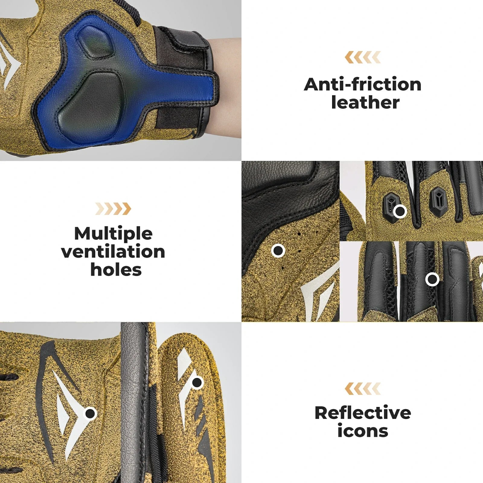 Touchscreen cycling gloves full finger design with gel padding