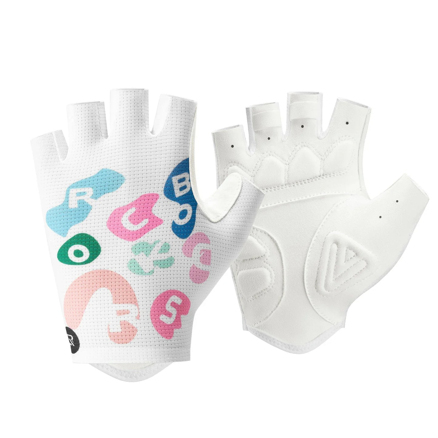 ROCKBROS half finger cycling gloves colourful breathable
#Pattern_Letter