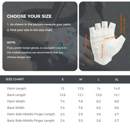 ROCKBROS half finger cycling gloves colourful breathable