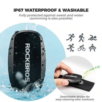 ROCKBROS heart rate monitor chest strap bluetooth ant+