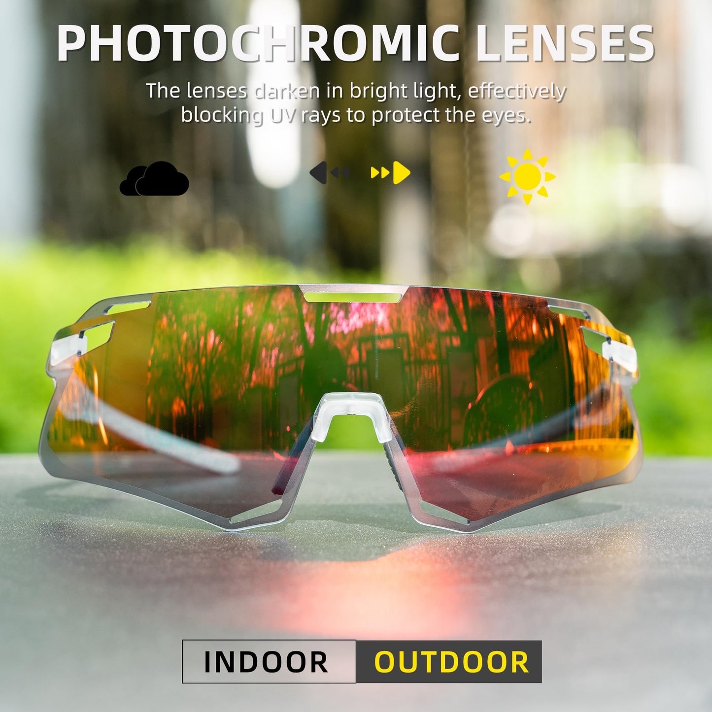 ROCKBROS Photochromic Cycling Sunglasses Frameless - SP318