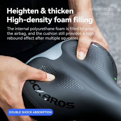 Adjustable Air Cushion Bike Saddle Wide Comfort Shock Absorbing Seat