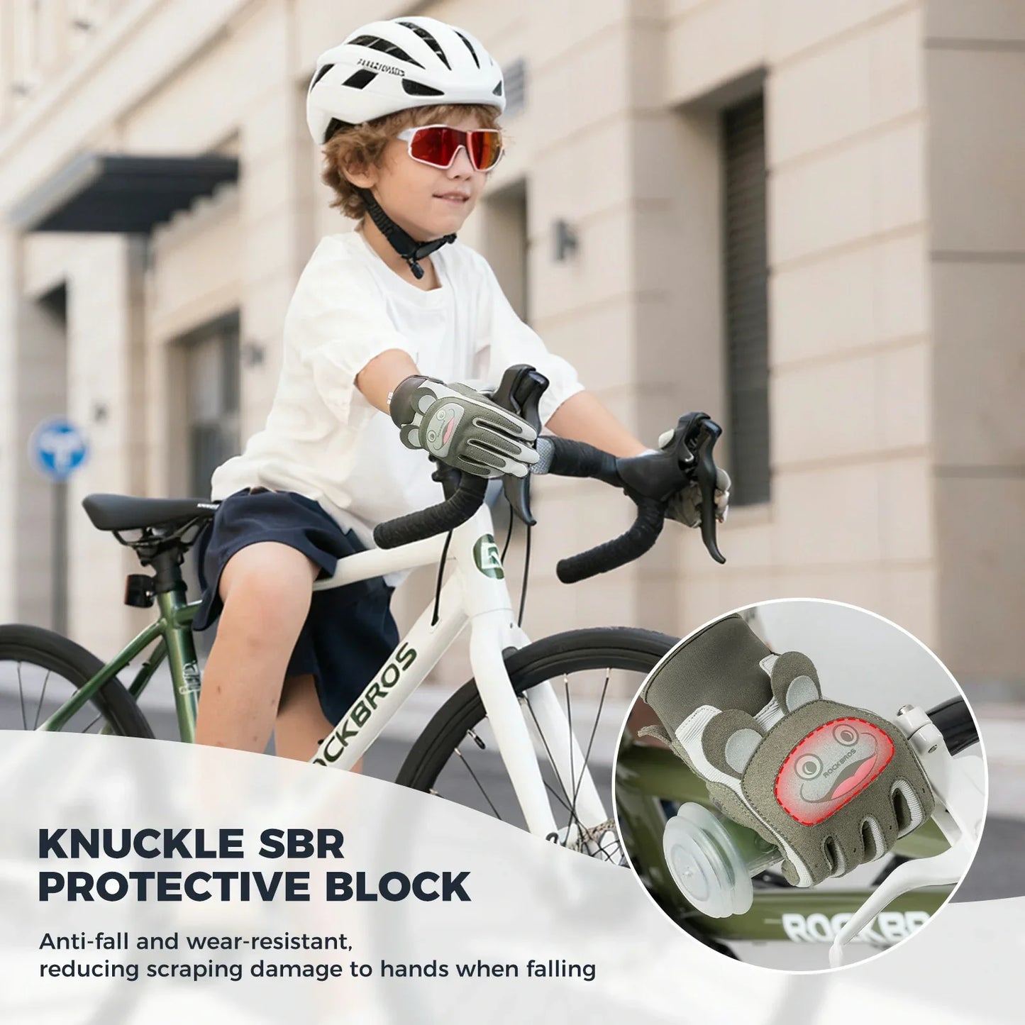 Kids winter full finger bike gloves, designed for children 