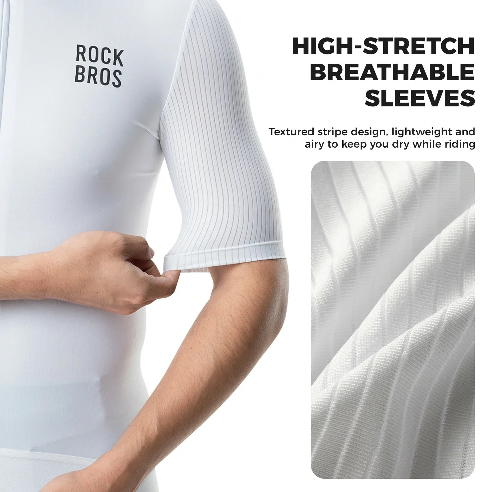 Men’s Cycling Jersey Short Sleeve Road Bike Jersey#Color_White