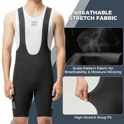 ROCKBROS mens cycling bib shorts featuring rockbros logo