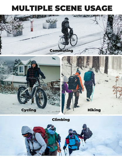 Windproof graphene cycling jacket for men with adjustable heating settings