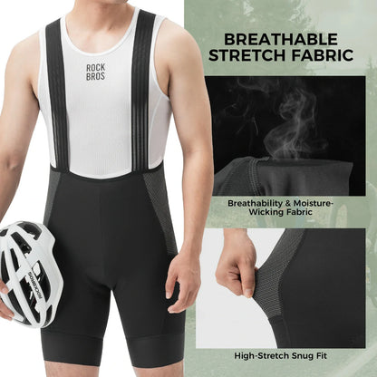 ROCKBROS mens summer cycling bib shorts with five pocket