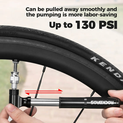ROCKBROS mini bike pump compatible with Presta & Schrader 130PSI