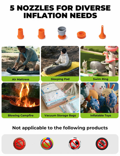 ultralight electric air pump for camping and outdoor use