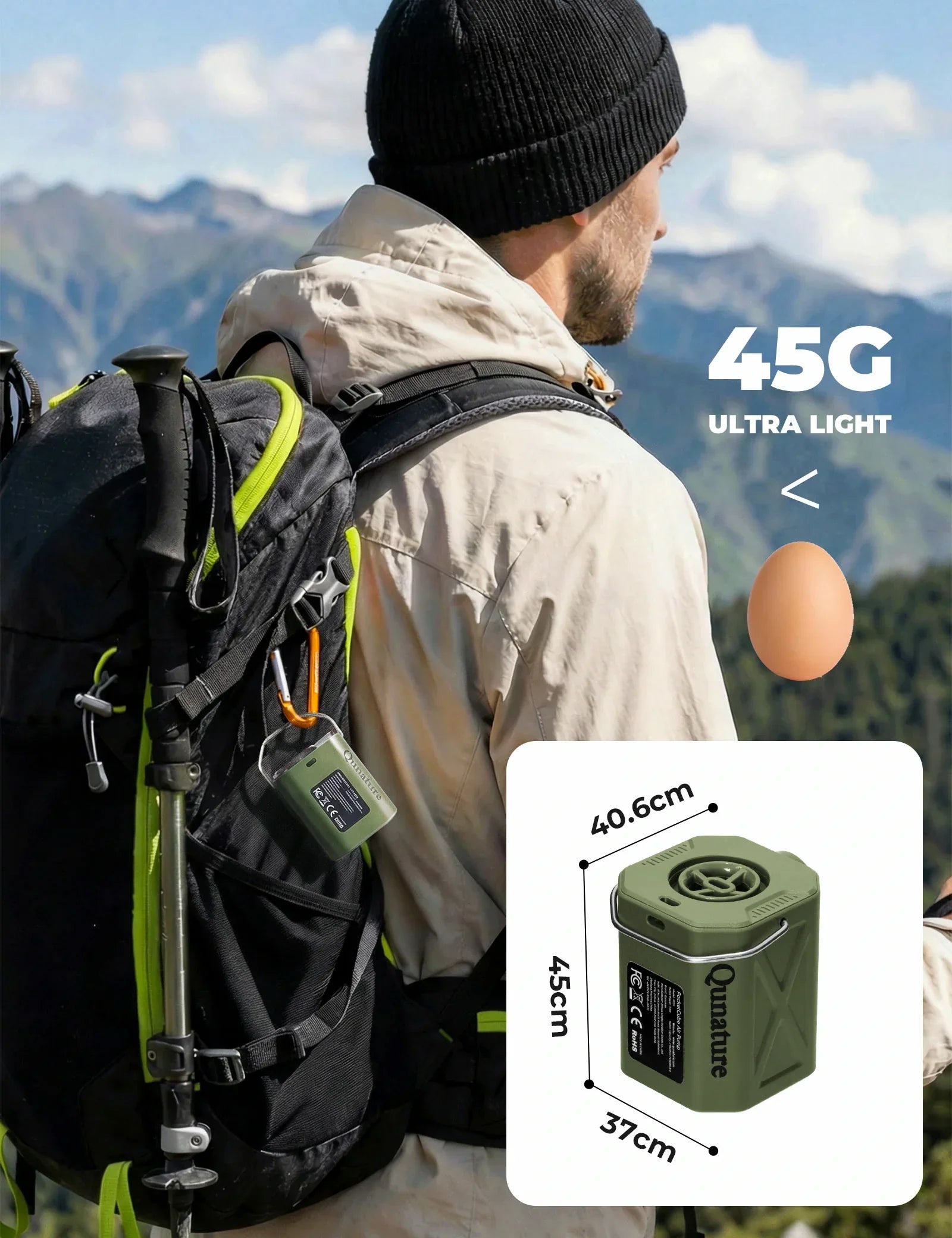 ultralight electric air pump for camping and outdoor use
