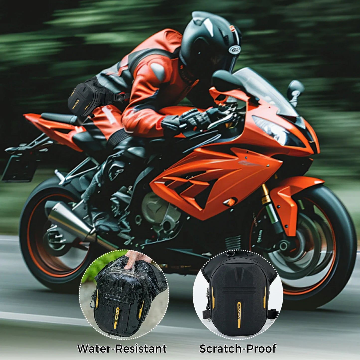 ROCKBROS motorcycle tank bag leg bag waterproof for men women