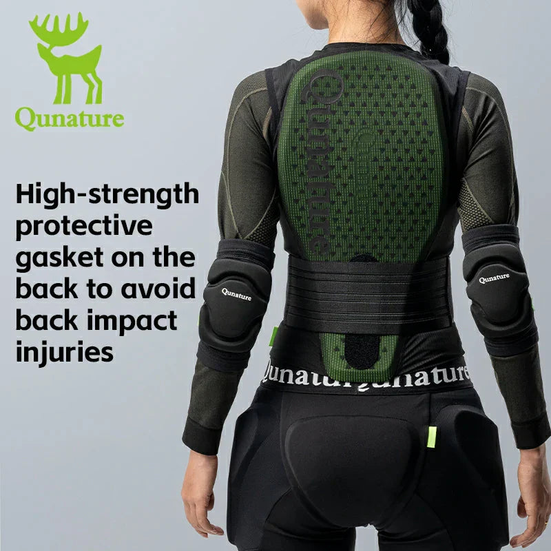 The back of this black impact-resistant ski vest
