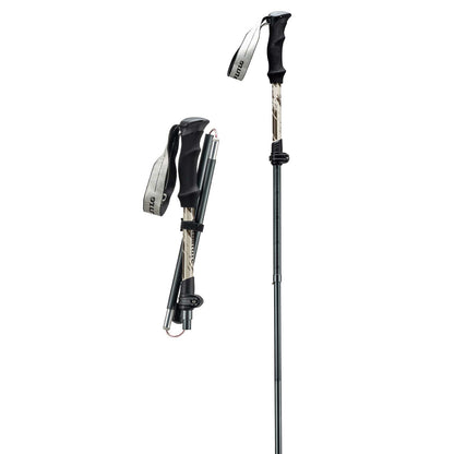 Qunature lightweight foldable trekking poles adjustable from 110 to 130cm, ideal for hiking, walking, and mountain adventures. #Color_Brown