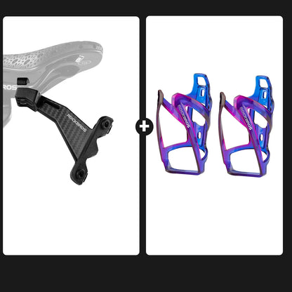 Rear Saddle Bottle Cage Set for Dual Hydration Setup#Color_Blue Purple