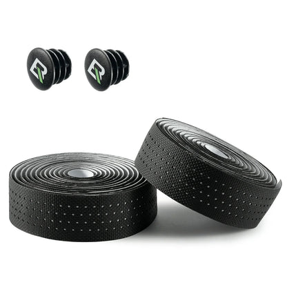 Extra long 220cm 3mm thick road bike handlebar tape for comfort and grip#Style_Black with white base-Gel