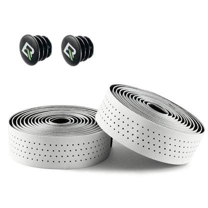 Extra long 220cm 3mm thick road bike handlebar tape for comfort and grip#Style_White with black base-Gel