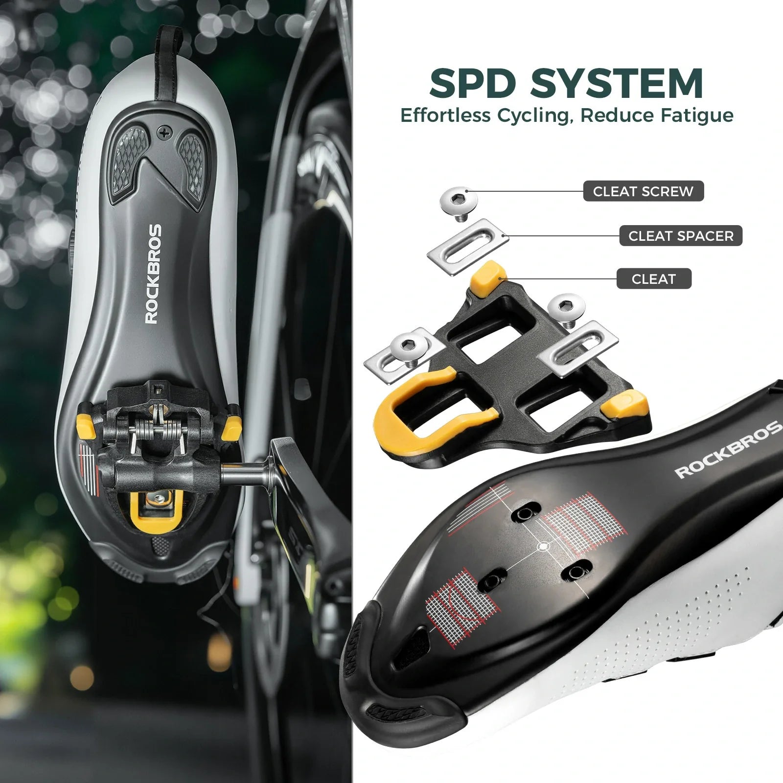 ROCKBROS road bike pedals with cleats spd compatible