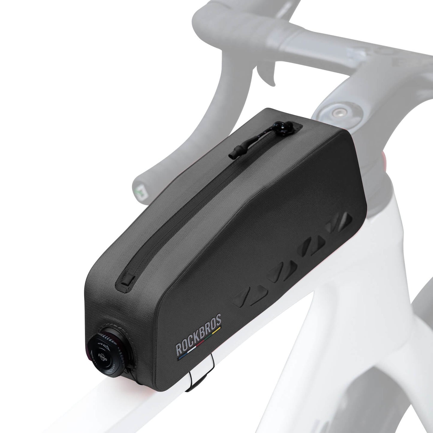 road to sky 100% waterproof bike frame bag model as-142 with secure storage #Color_Black